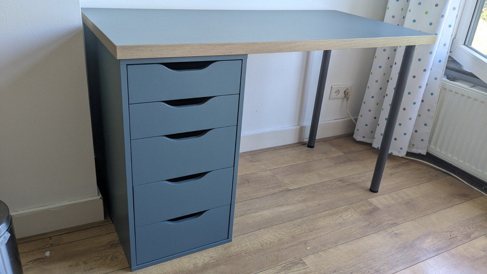 Lagkapten/Alex bureau met ladenkast 120x60 bijna nieuw!, Ophalen, Zo goed als nieuw