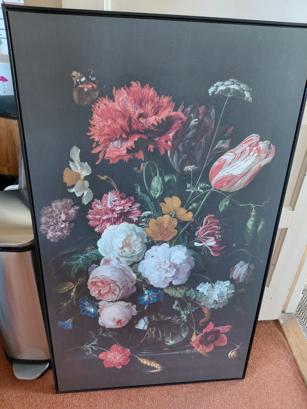 Groot schilderij Stilleven bloemen, Ophalen, Zo goed als nieuw, 50 tot 75 cm, Schilderij