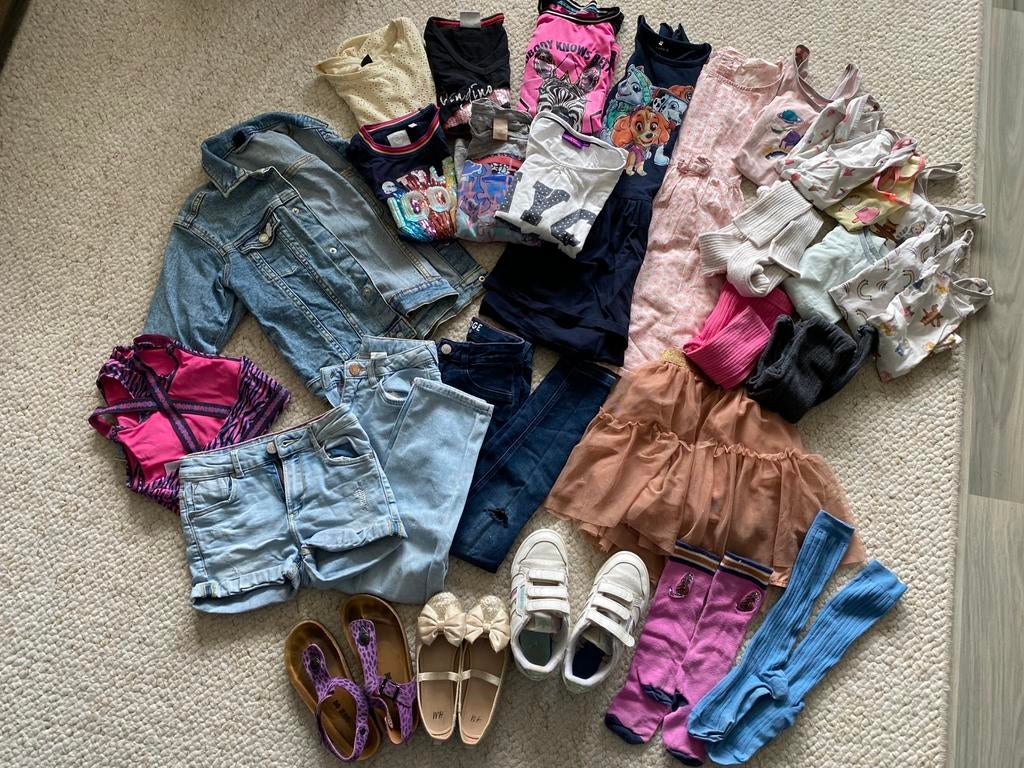 Leuk voorjaar zomer kledingpakket mt 122/128, Ophalen of Verzenden, Gebruikt, Maat 128