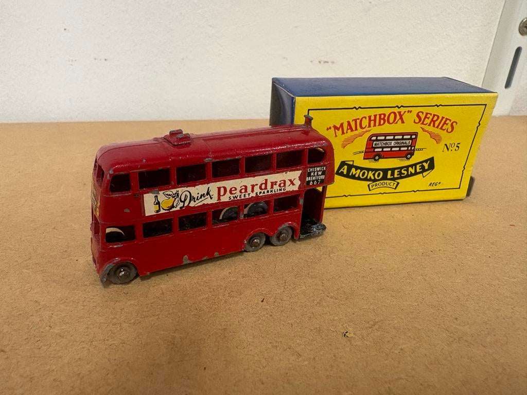 Repro Matchbox Series No. 5 London Bus - Vintage Speelgoed, Overige merken, Gebruikt, 1:50 of kleiner, Overige typen