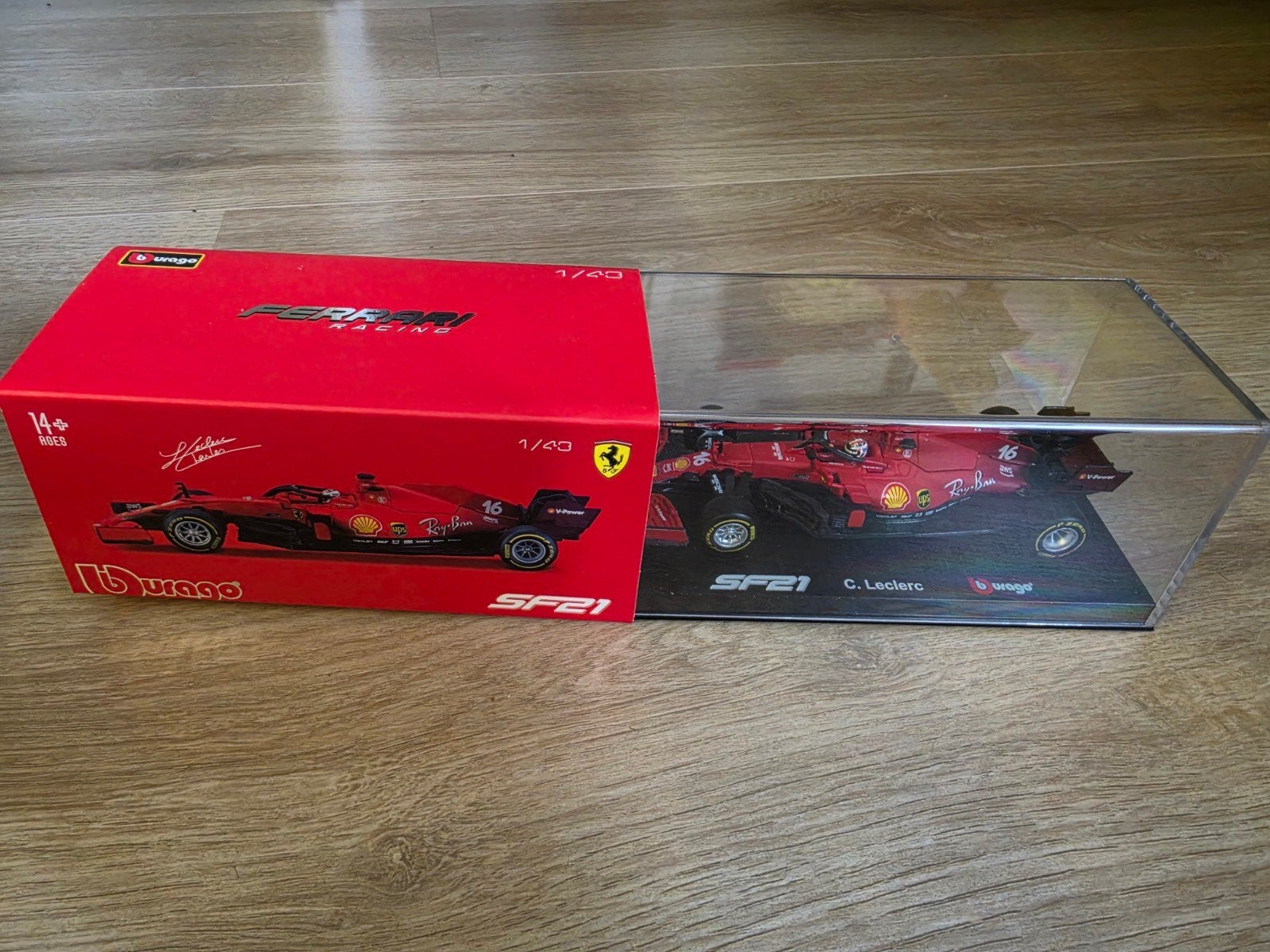 Bburago Ferrari SF21 C. Leclerc 1:43 Modelauto, Overige merken, 1:50 of kleiner, Auto, Nieuw