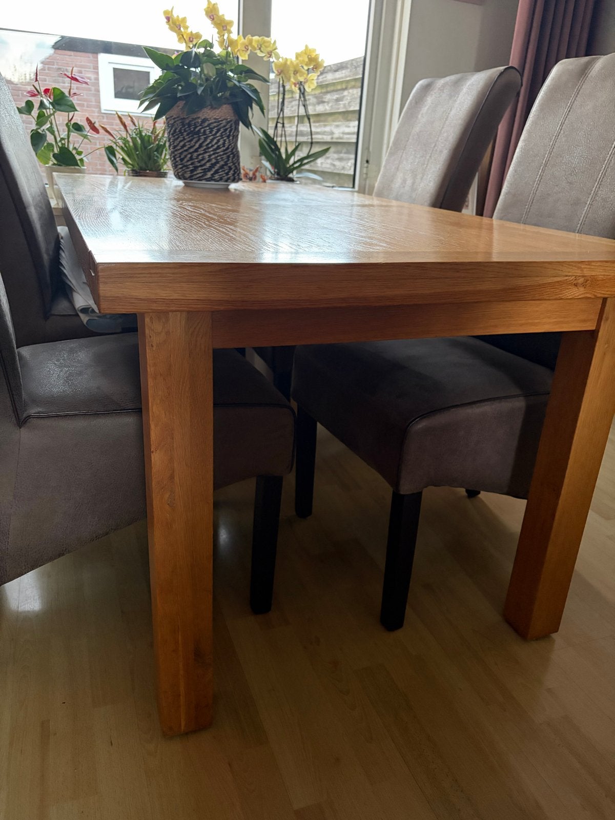 Eikenhouten eettafel, Ophalen, Gebruikt, Eikenhout, 50 tot 100 cm
