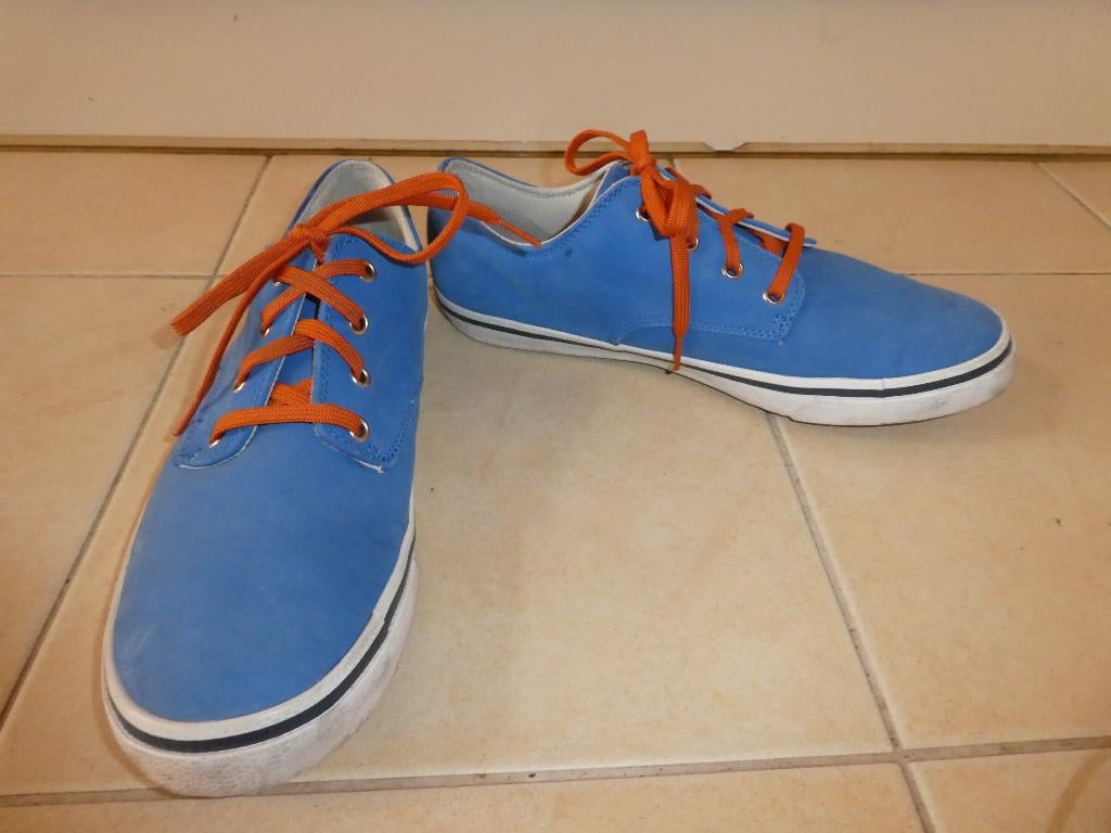 Timberland Earthkeepers sneakers maat 44 blauw oranje veters, Timberland Earthkeepers, Verzenden, Blauw, Sneakers of Gympen
