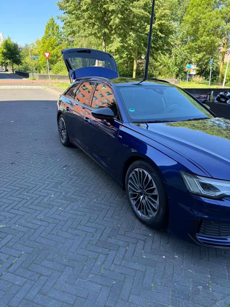 Audi A6 55 TFSIe Quattro S Line 2021 Blauw Panorama, Automaat, 77 km/l, Euro 6, 4 cilinders