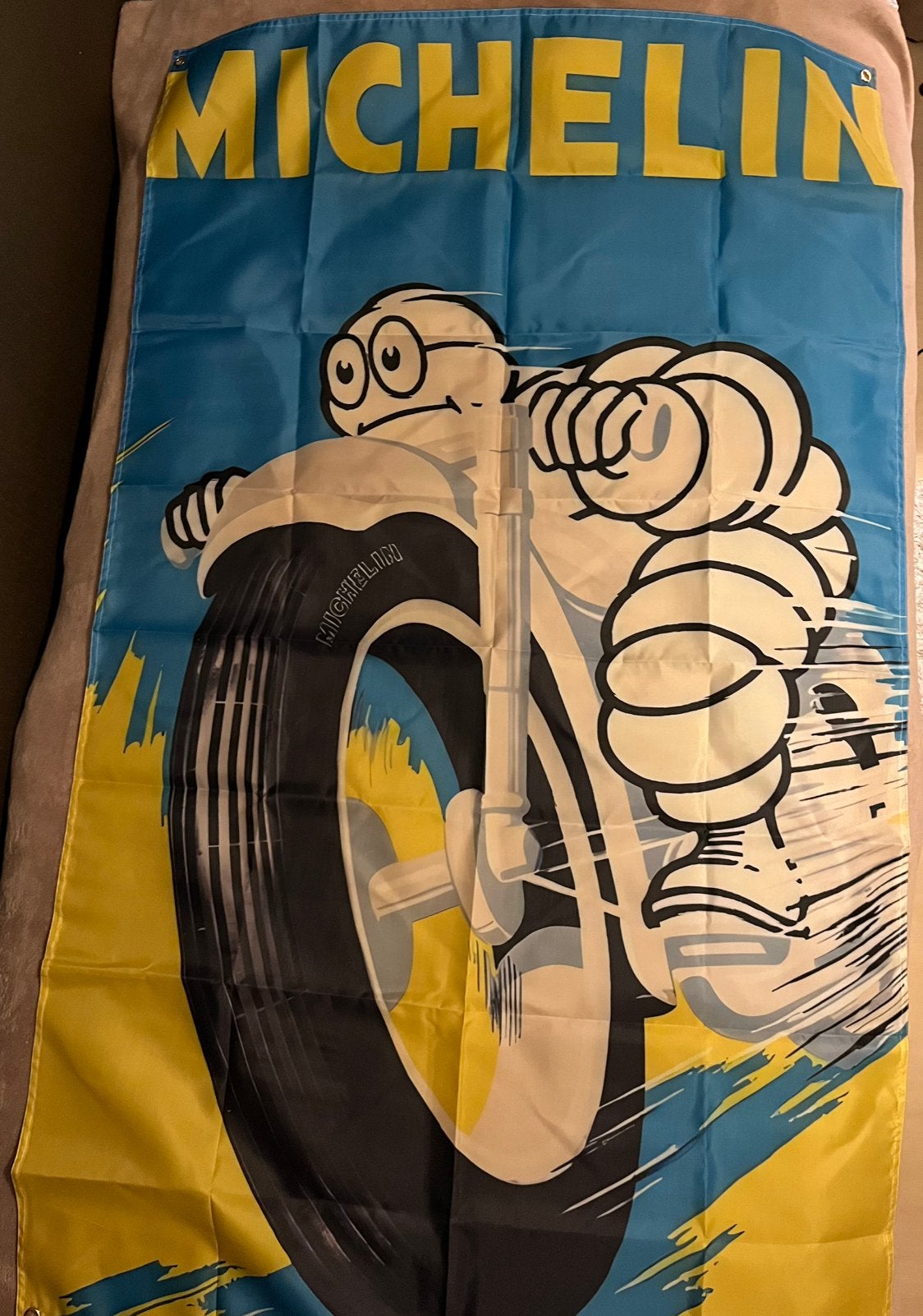 Bibendum Michelin vlaggen, vlag 60 x 90 en 90 x 150cm banner, Ophalen of Verzenden, Zo goed als nieuw
