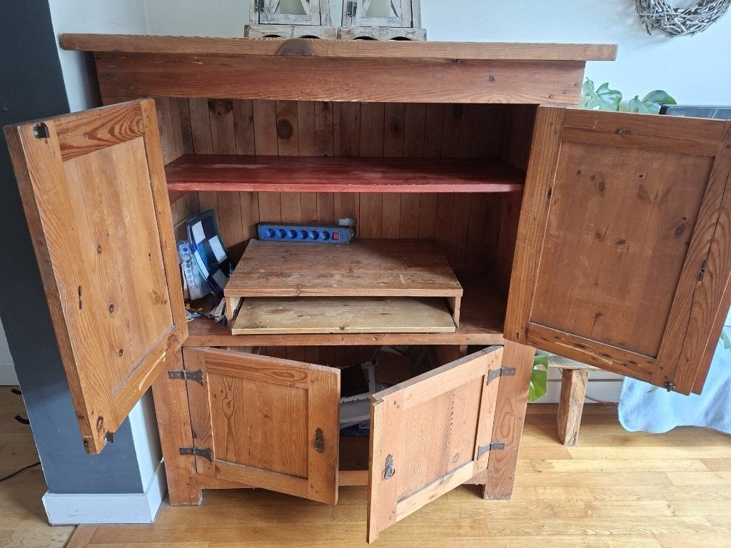 eikenhout computerkast, Ophalen, Gebruikt, 120 tot 170 cm, 40 tot 80 cm