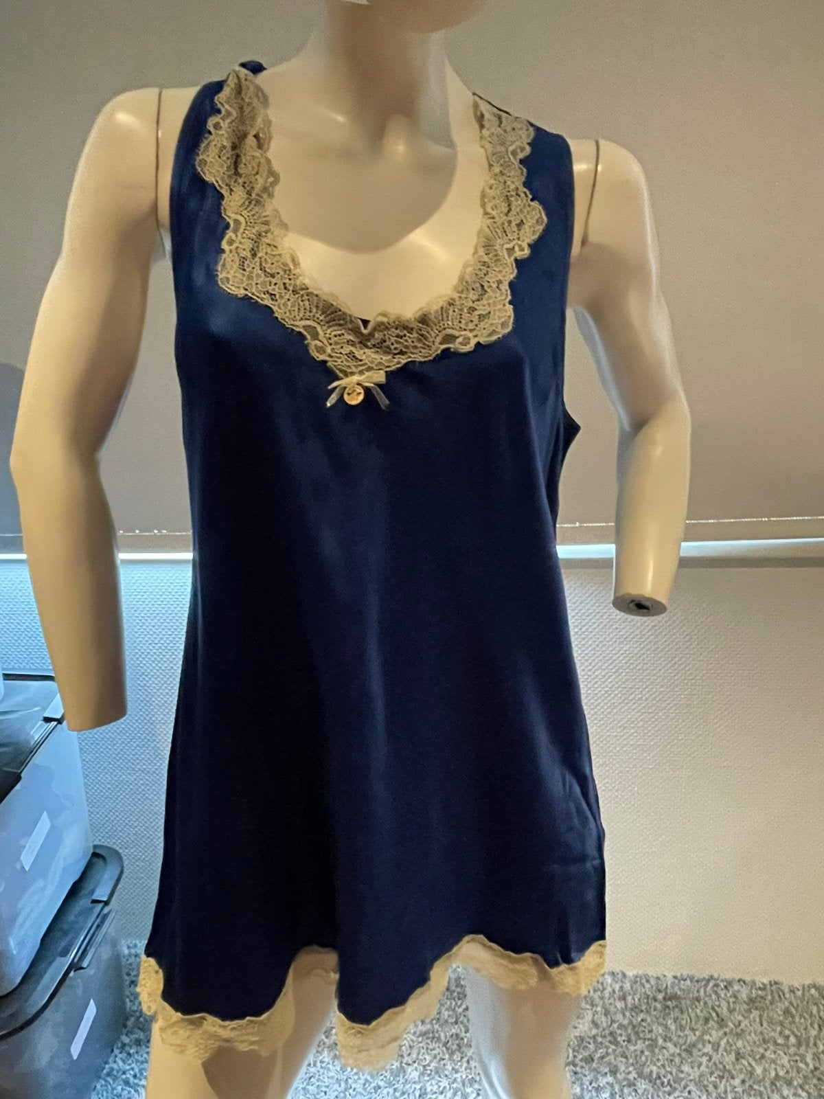 Twinset top met zijde en kant maat xl, Blauw, Maat 46/48 (XL) of groter, Ophalen of Verzenden, Zo goed als nieuw