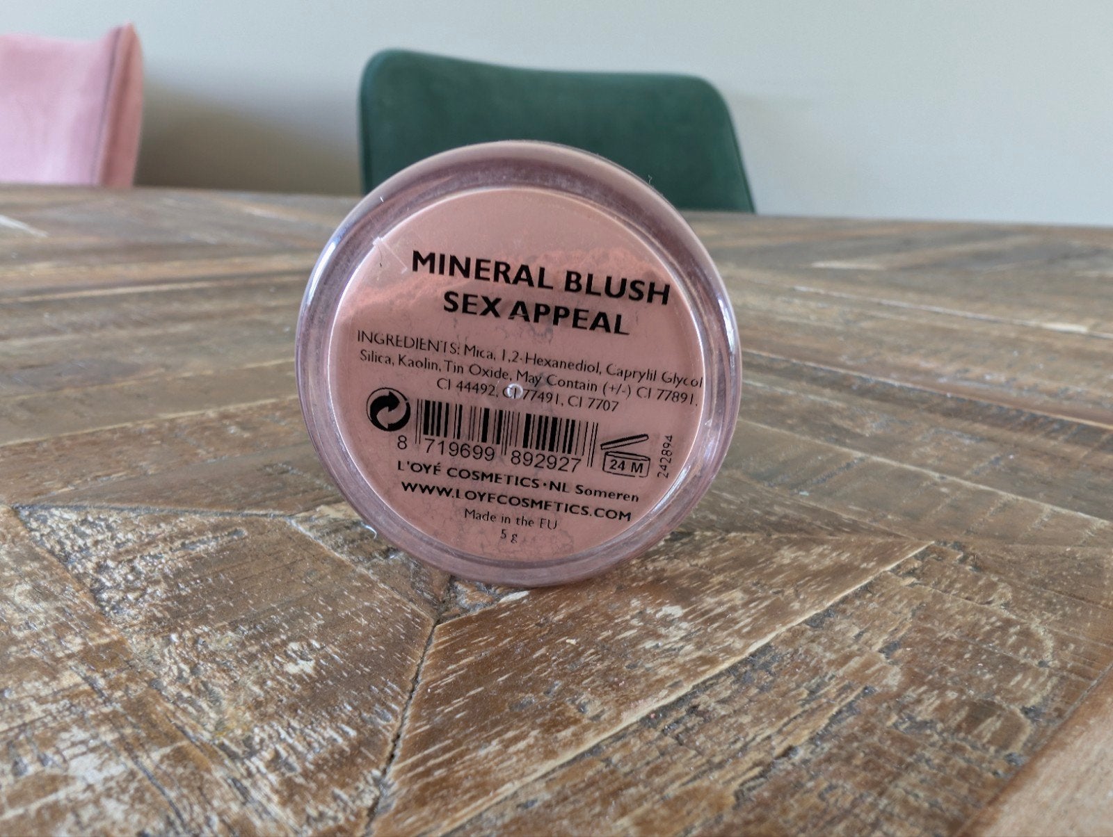 L'oye Cosmetics blush, Ophalen of Verzenden, Zo goed als nieuw, Roze, Wangen