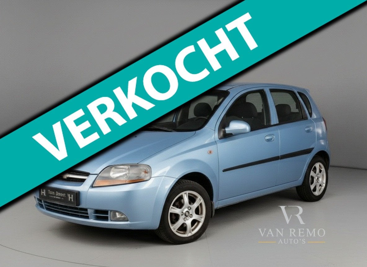 Daewoo Kalos 1.4-16V Automaat|Airco|Pdc|5drs|Nap!, 94 pk, Zwart, 4 cilinders, Bedrijf