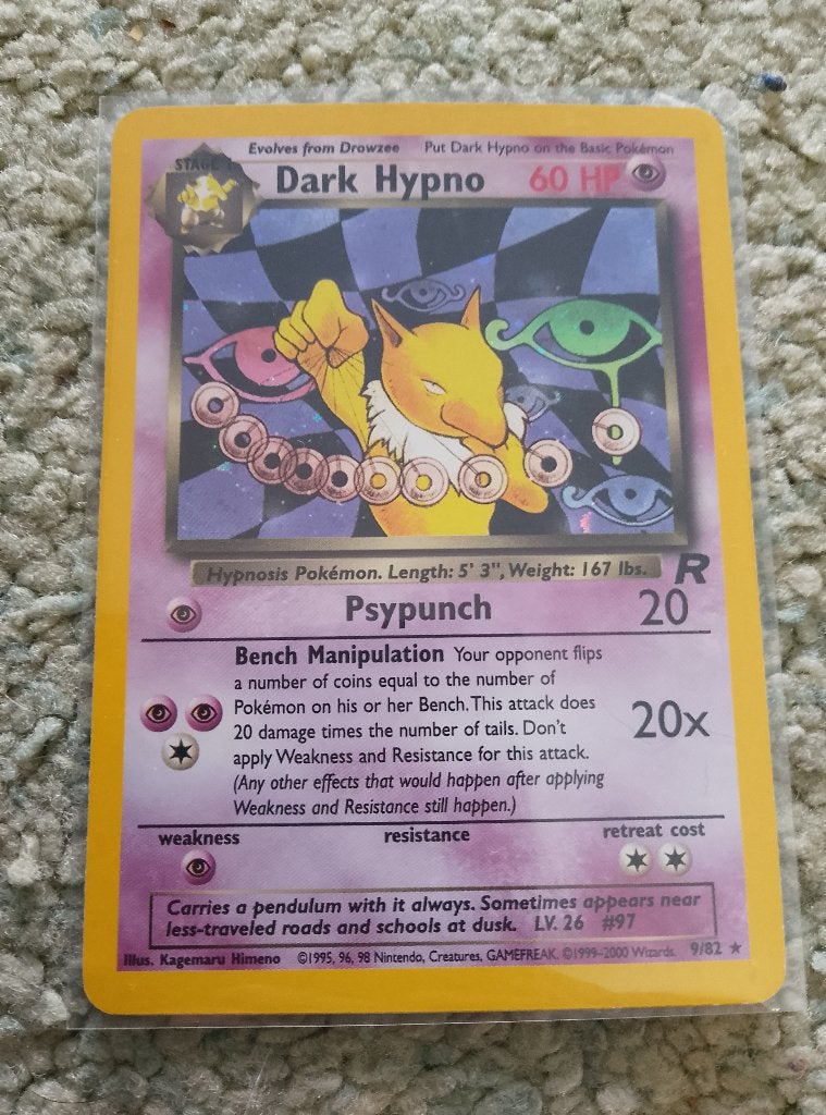 Dark Hypno pokémon kaart 9/82 Holo, Hobby en Vrije tijd, Verzamelkaartspellen | Pokémon, Ophalen of Verzenden, Zo goed als nieuw