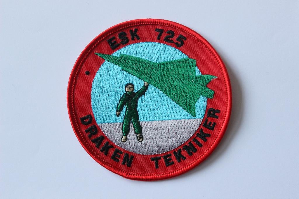 patch esk  725  f-35  draken tekniker   denmark, Verzenden, Zo goed als nieuw, Patch, Badge of Embleem
