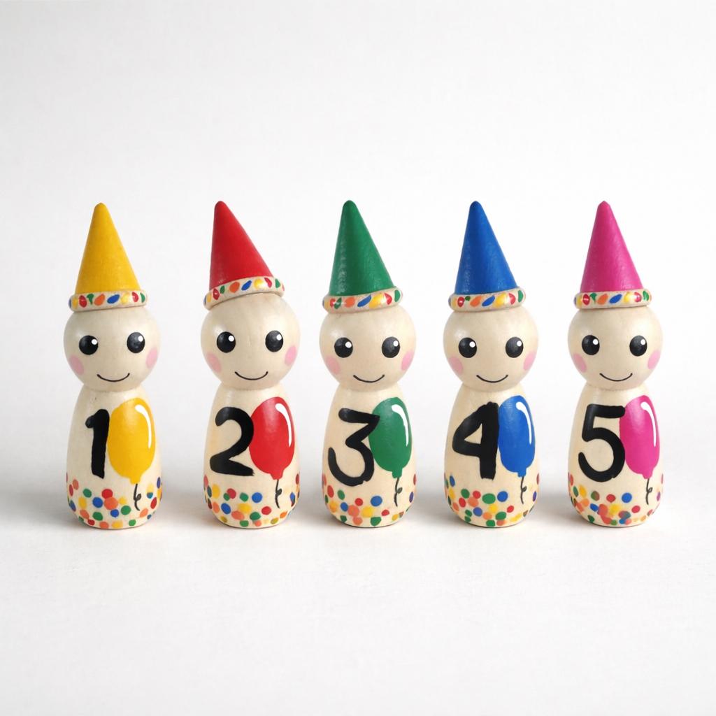 Houten Feest Pegdoll met Leeftijd, Ophalen of Verzenden, Nieuw, Overige typen