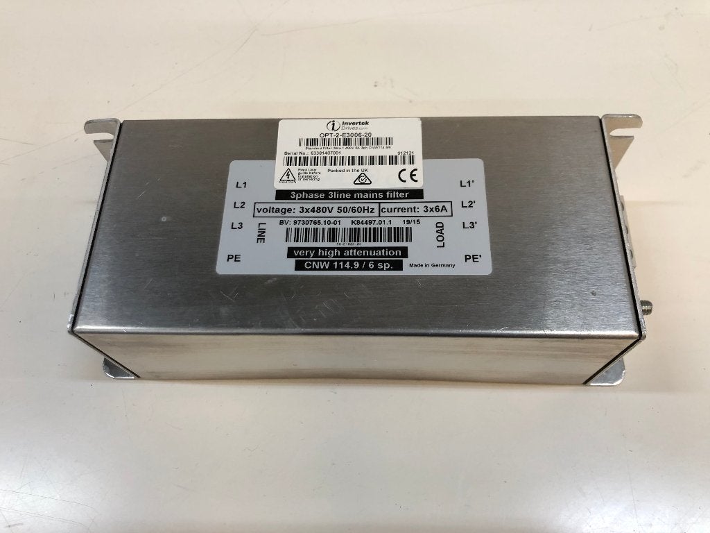 Invertek EMC filter | 6 A | 200-480 V | 3 fase | nieuwstaat, Ophalen of Verzenden, Zo goed als nieuw