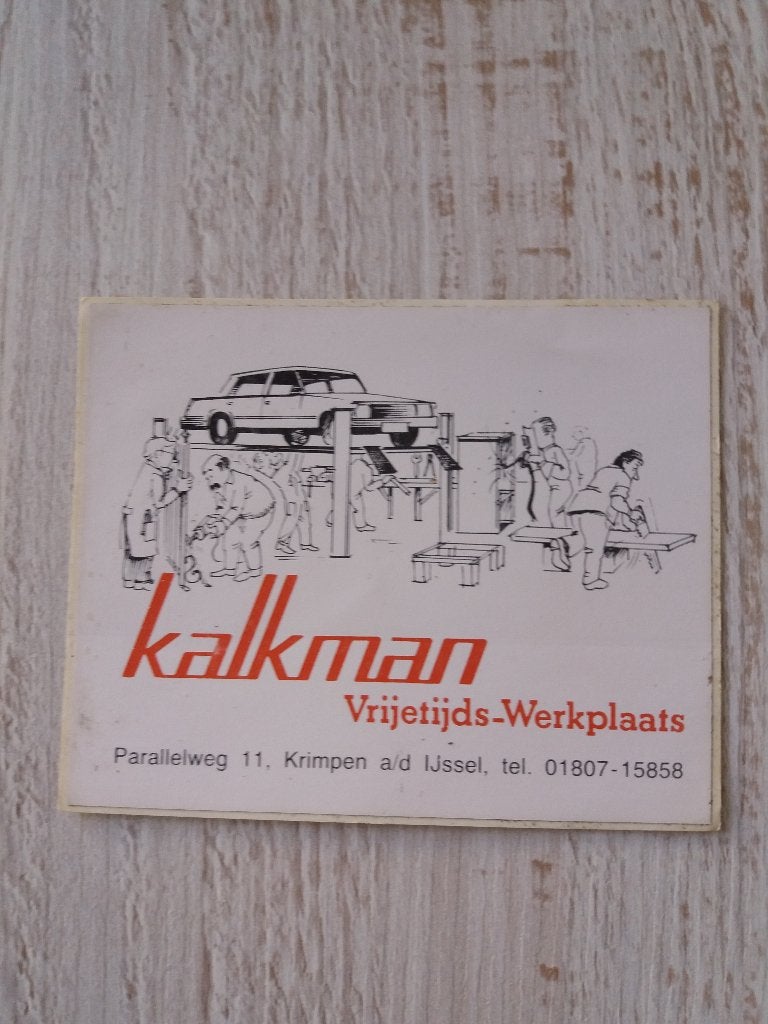 sticker KALKMAN Vrijetijds -Werkplaats te Krimpen a/d IJssel, Ophalen of Verzenden, Zo goed als nieuw, Bedrijf of Vereniging