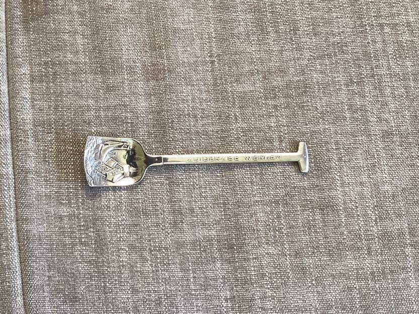 Zwaar verzilverd souvenirlepeltje van de Zuiderzeewerken, Antiek en Kunst, Ophalen of Verzenden