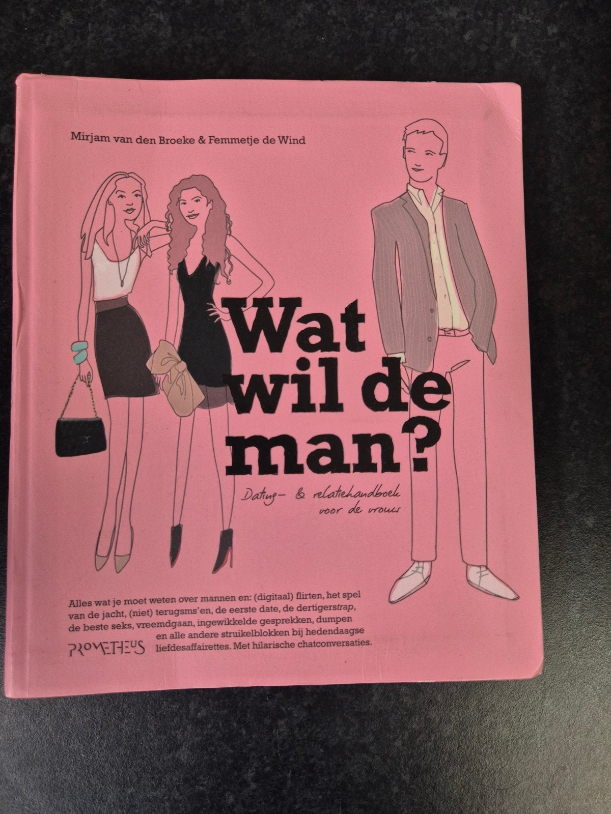 Wat wil de man? Dating- & relatiehandboek voor de vrouw, Ophalen of Verzenden, Gelezen, Mirjam van den Broeke & Femmetje de Wind