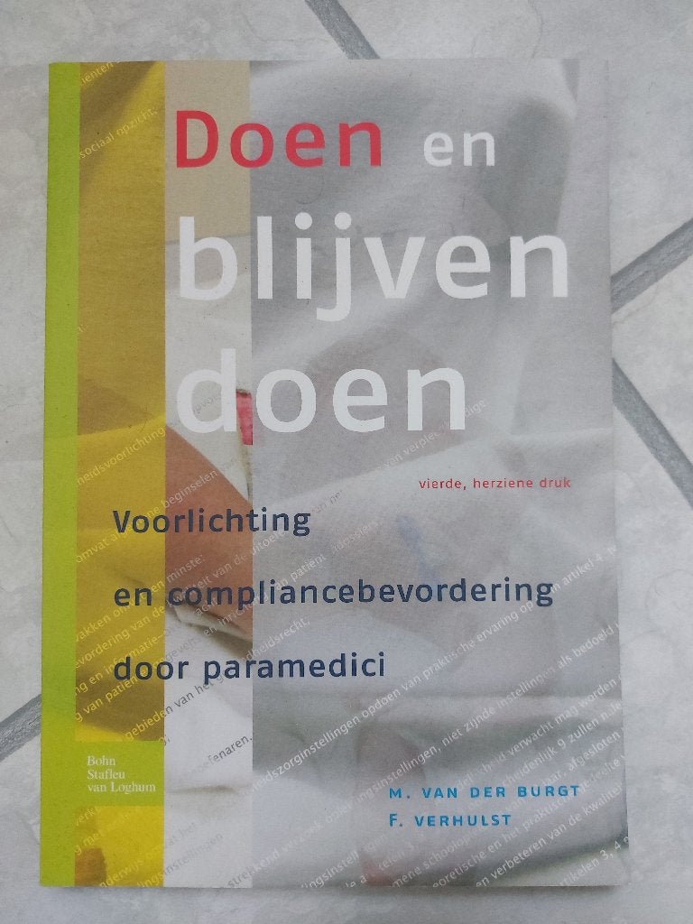 Doen en blijven doen, M. van der Burgt, F. Verhulst, Zo goed als nieuw, Gamma, HBO