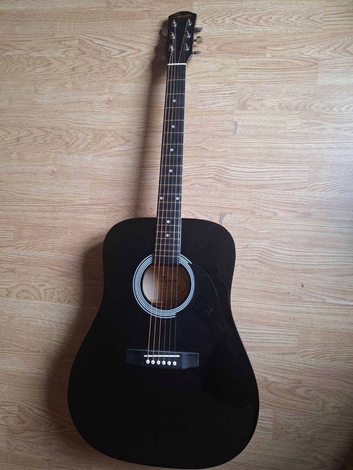 Squier by Fender akoestische gitaar, zwart, Muziek en Instrumenten, Ophalen, Gebruikt, Western- of Steelstringgitaar