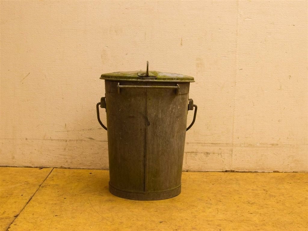 Vintage zinken vuilnisbak 52133, Ophalen of Verzenden