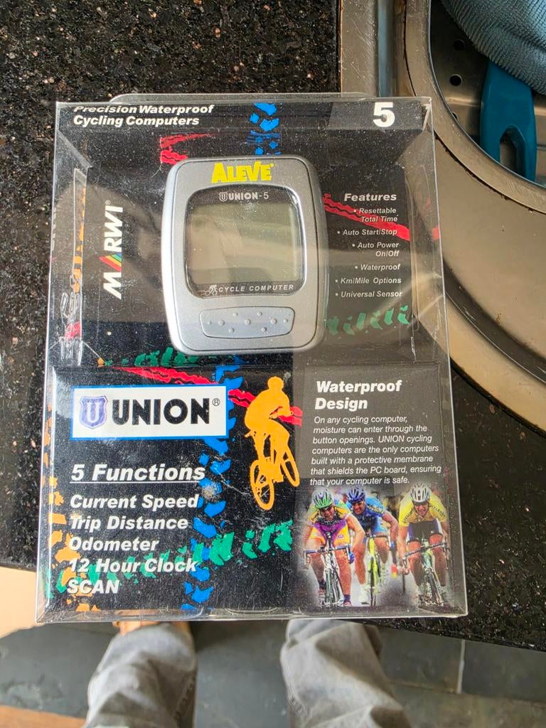 Union 5 Aleve Fietscomputer - Nieuw in verpakking, Fietsen en Brommers, Fietsaccessoires | Fietscomputers, Nieuw, Waterdicht, Ophalen of Verzenden
