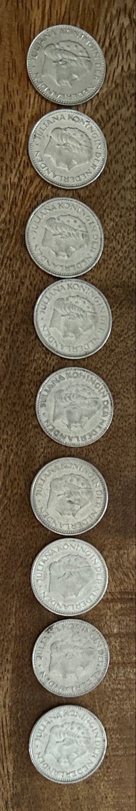 Reeks 1 gulden munten 1967 t/m 1980 Juliana, Ophalen, Koningin Juliana, 1 gulden, Setje