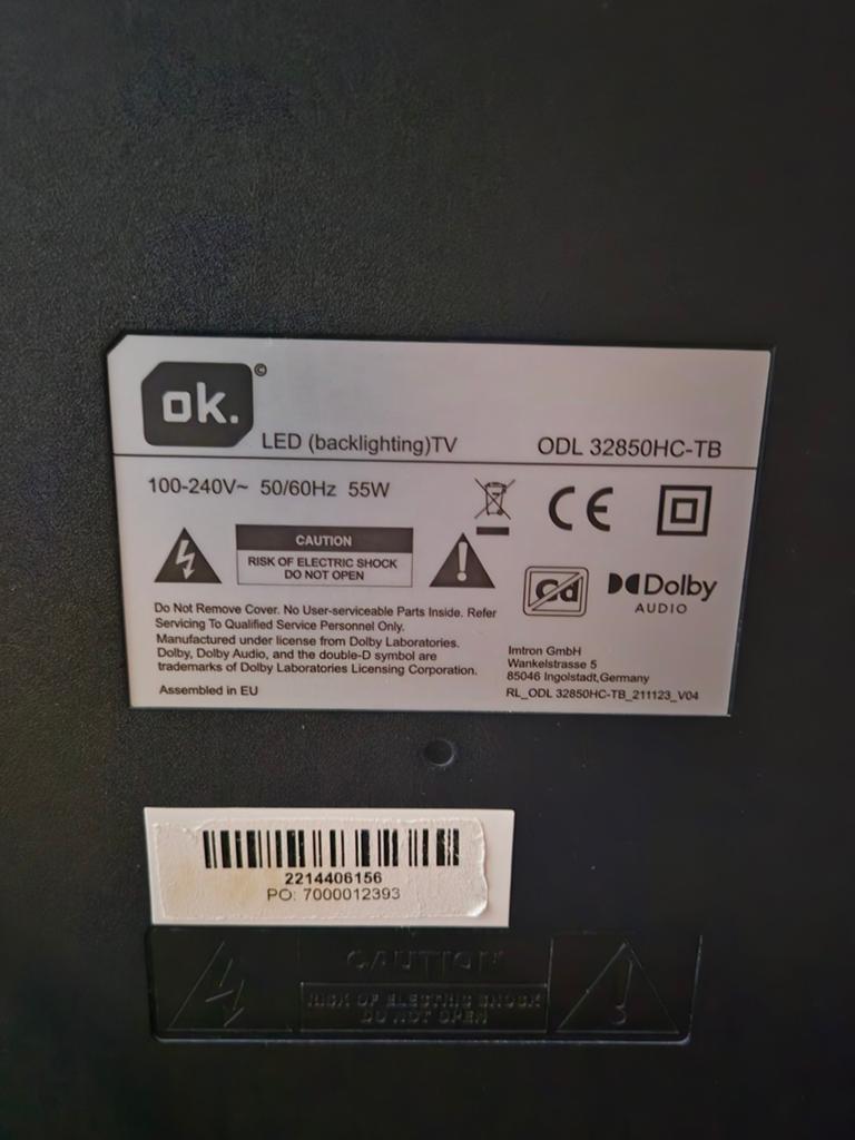 OK TV BLACK te koop, 50 Hz, Zo goed als nieuw, 60 tot 80 cm, Ophalen