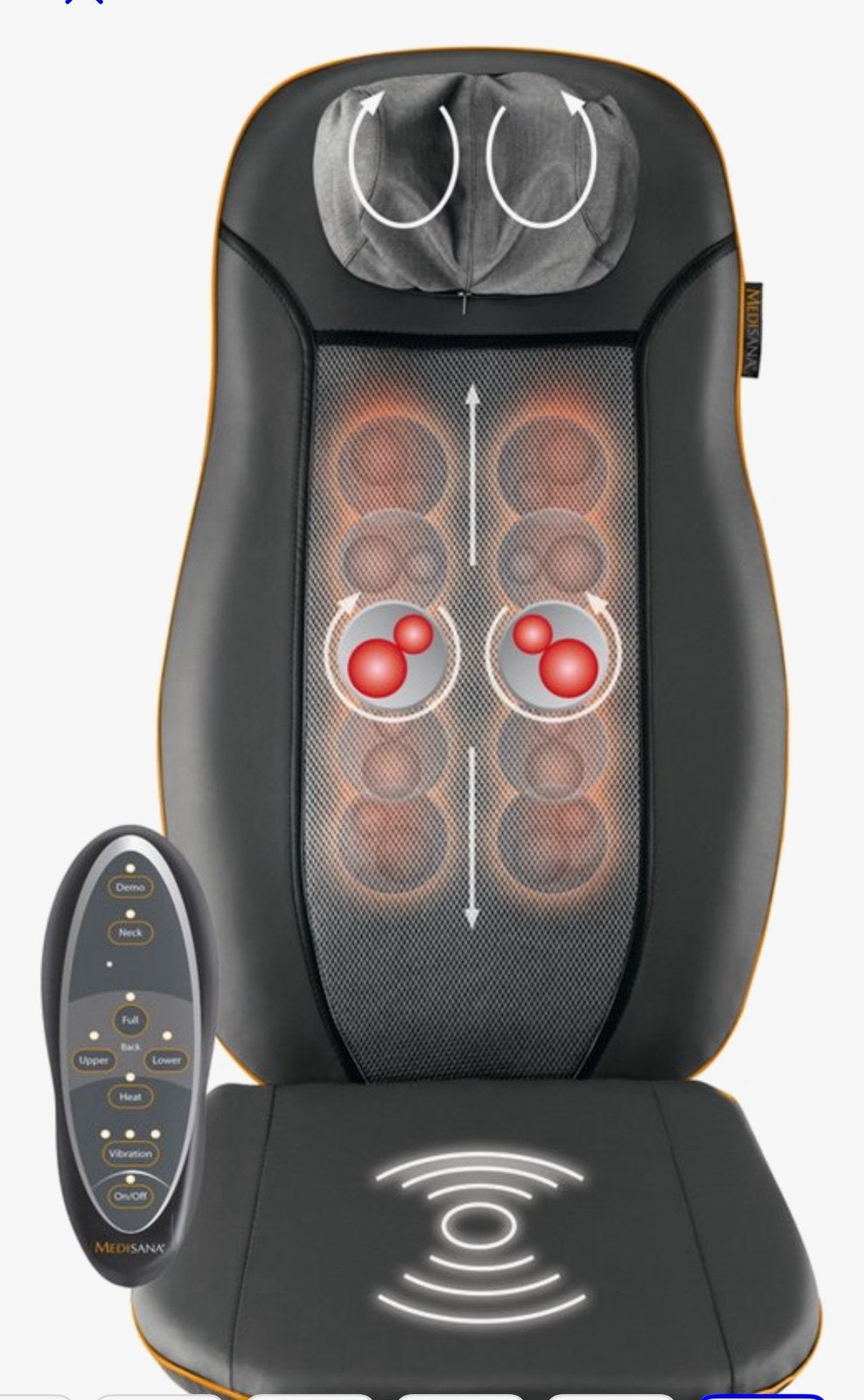 Massagestoel inzet medisana elektrisch zgan shiatsu, Ophalen, Zo goed als nieuw, Massagestoel of Kussen