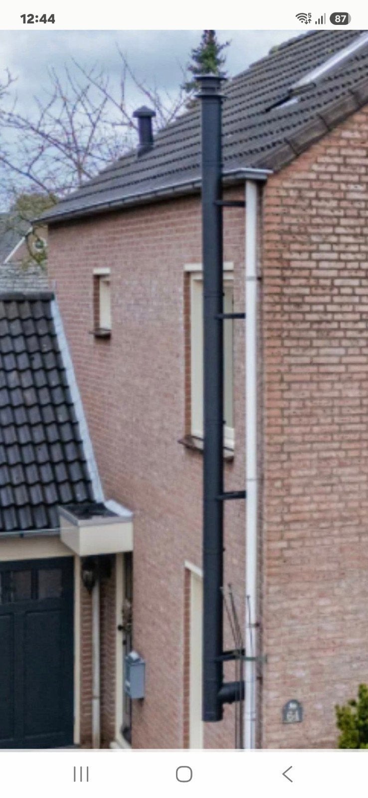 zgan kachelpijp dubbelwandig, Doe-het-zelf en Verbouw, Steigers, Ophalen of Verzenden, Zo goed als nieuw, Overige typen, Minder dan 2 meter