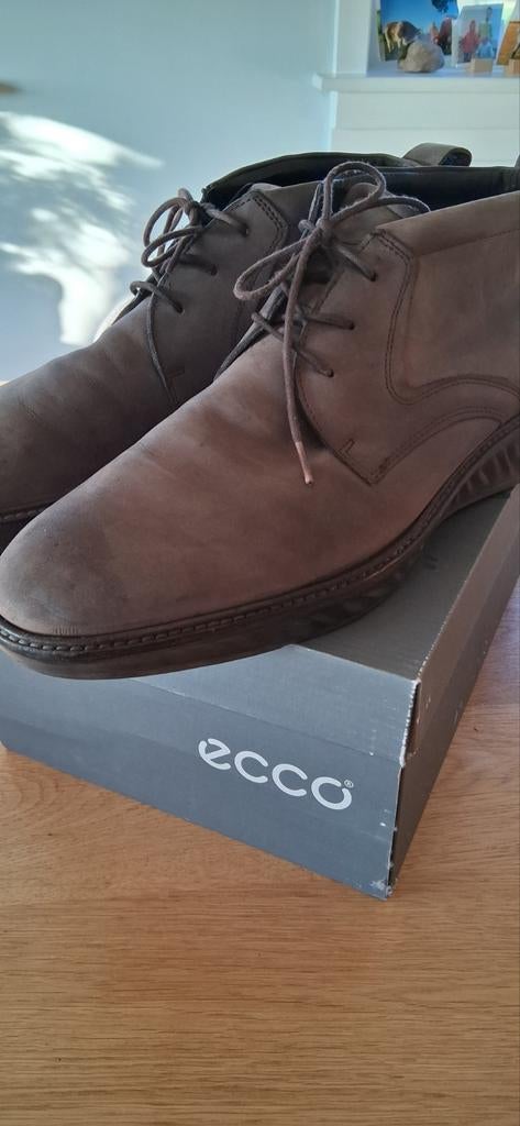 Ecco taupe herenschoenen mt 47, Kleding | Heren, Schoenen, Zo goed als nieuw, Veterschoenen, Bruin, Ophalen of Verzenden