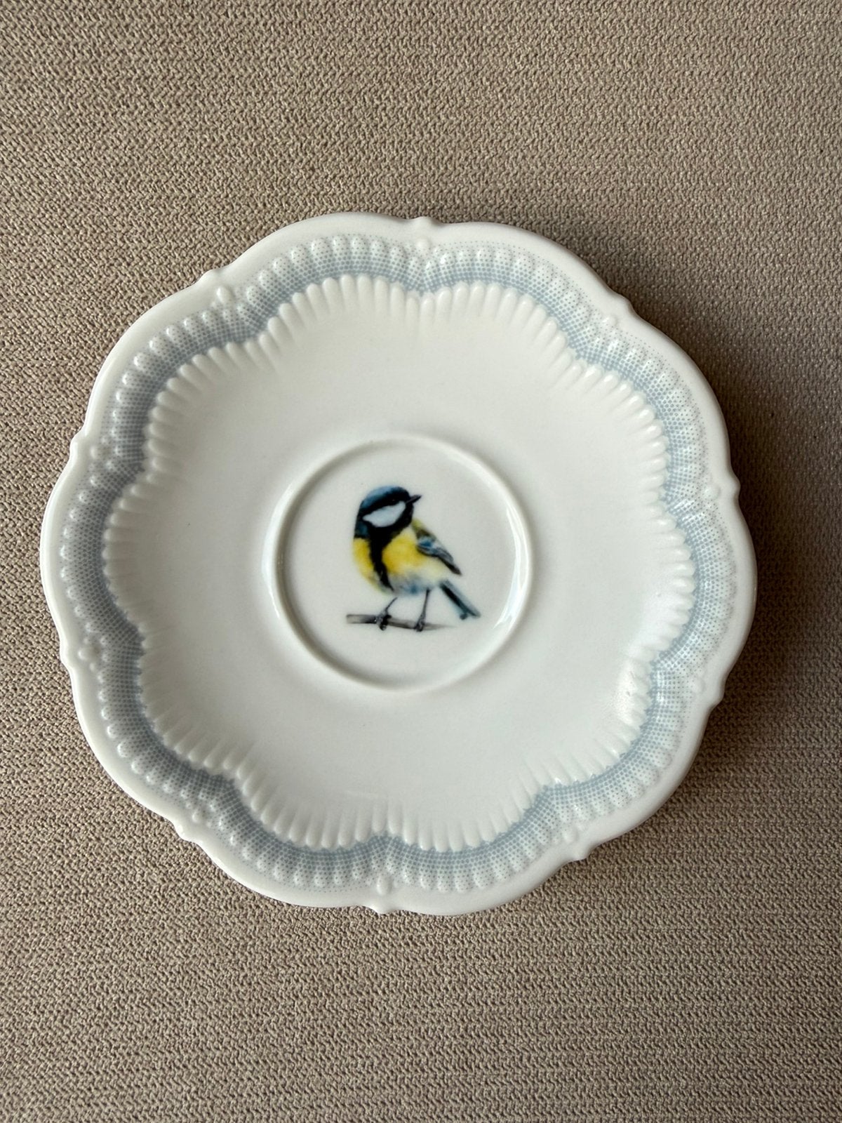 Vintage Schirnding Bavaria porseleinen bordje koolmees, Antiek en Kunst, Ophalen of Verzenden