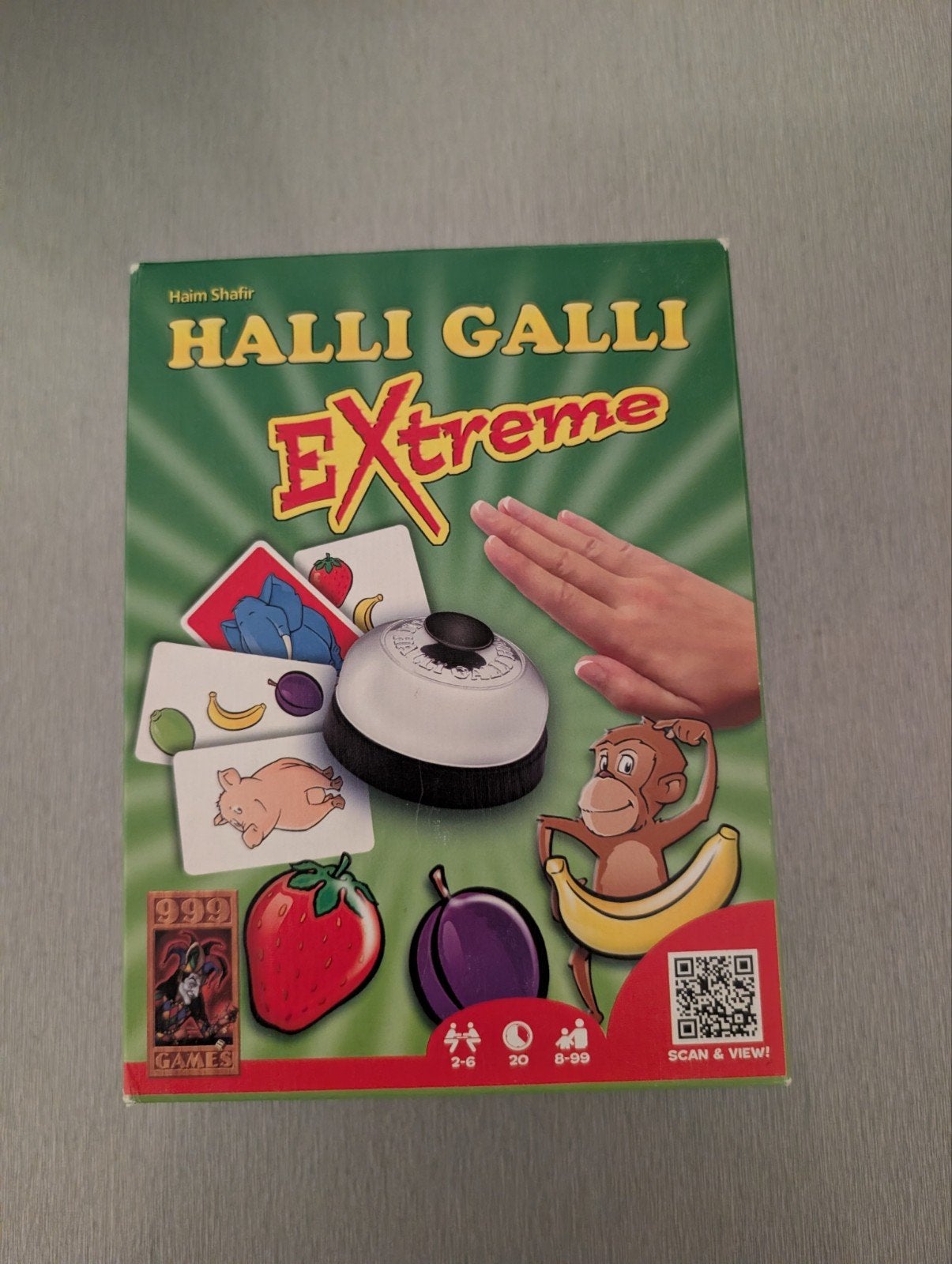 Halli Galli Extreme - Het snelle reactiespel met de bel!, Drie of vier spelers, Ophalen of Verzenden, Zo goed als nieuw, 999 Games