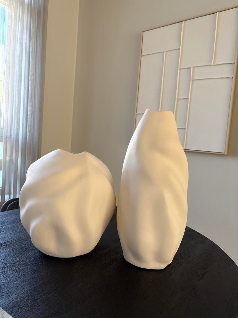 Set van 2 vazen - Crème wit, Ophalen