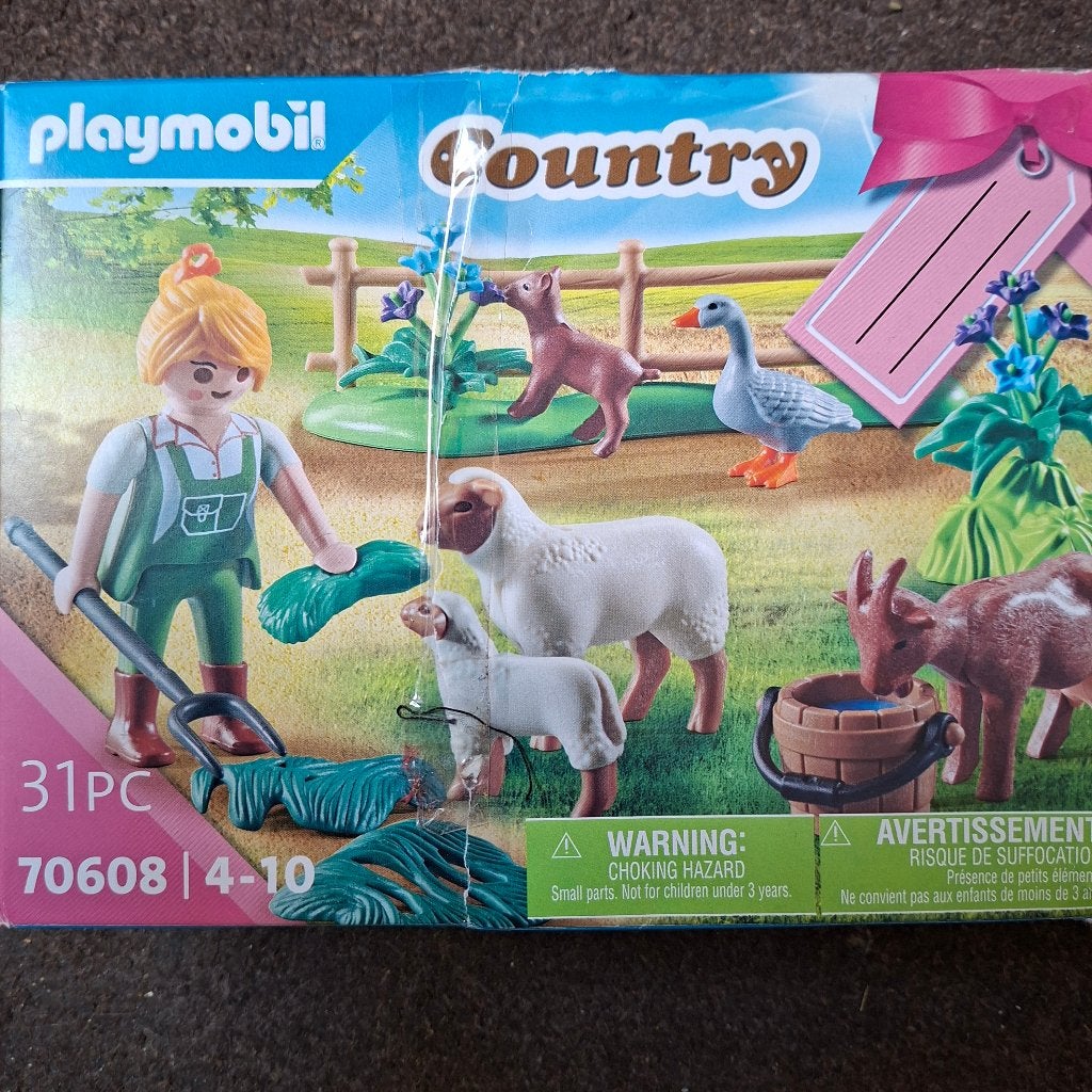 Playmobil country boerin met dieren 70608, Ophalen, Gebruikt, Complete set, Country