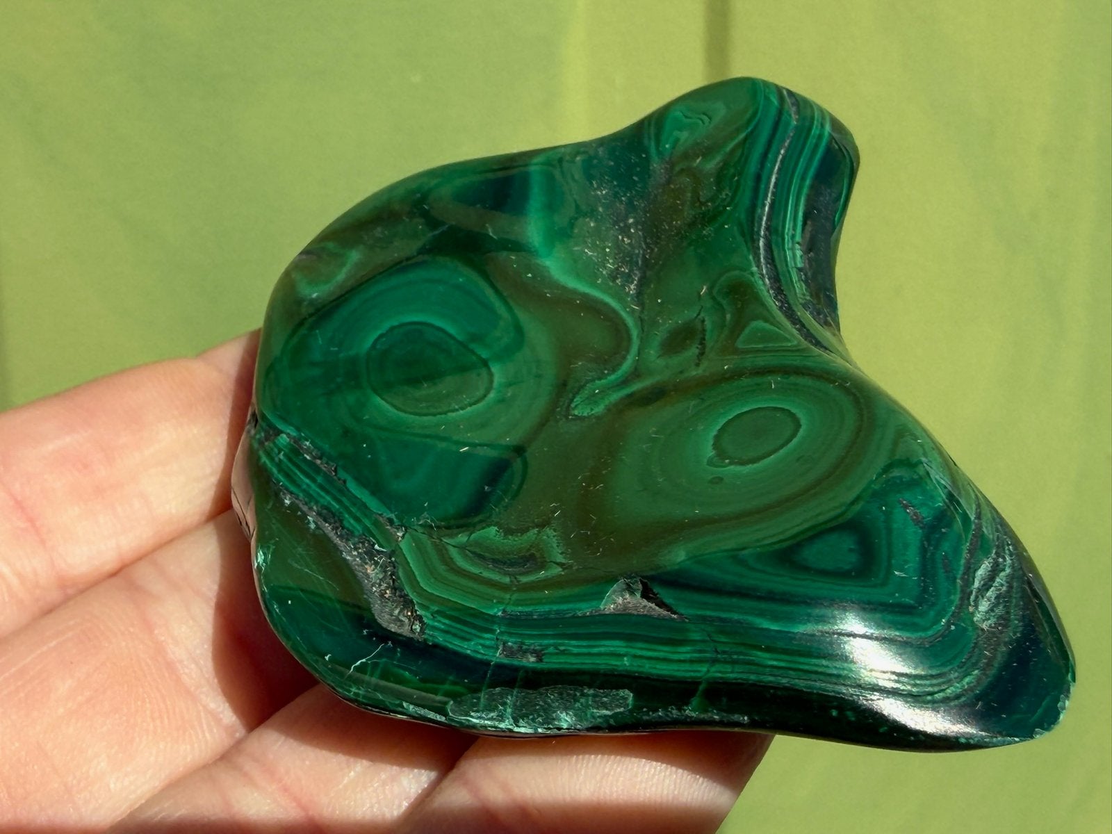 Nr 151 Malachiet freeform vrijevorm mineralen uit Congo, Ophalen of Verzenden, Mineraal