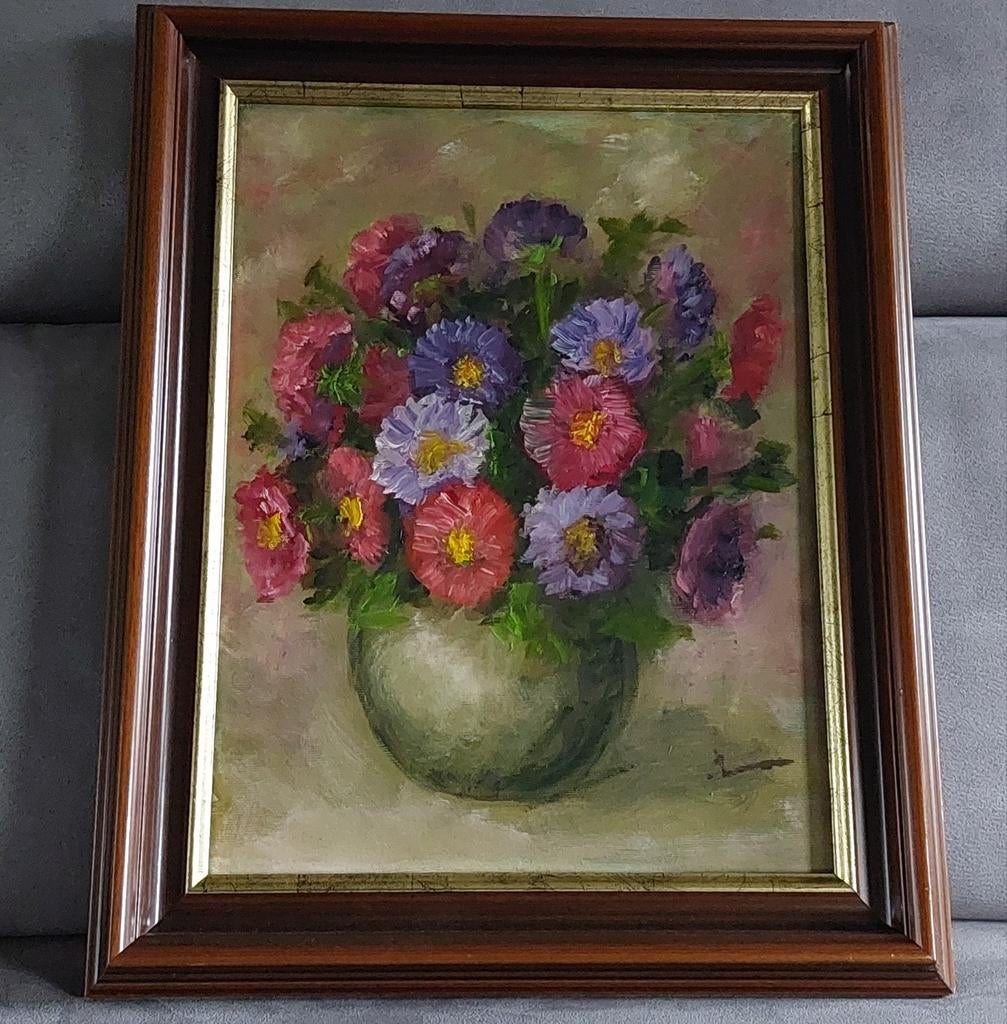 Mooi schilderij met prachtige bloemen, Antiek en Kunst, Kunst | Schilderijen | Klassiek, Ophalen