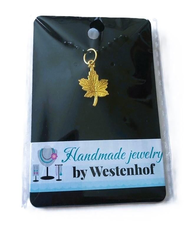 Hanger goud blaadje stainless steel goldplated, Verzenden, Nieuw, Goud, Overige materialen
