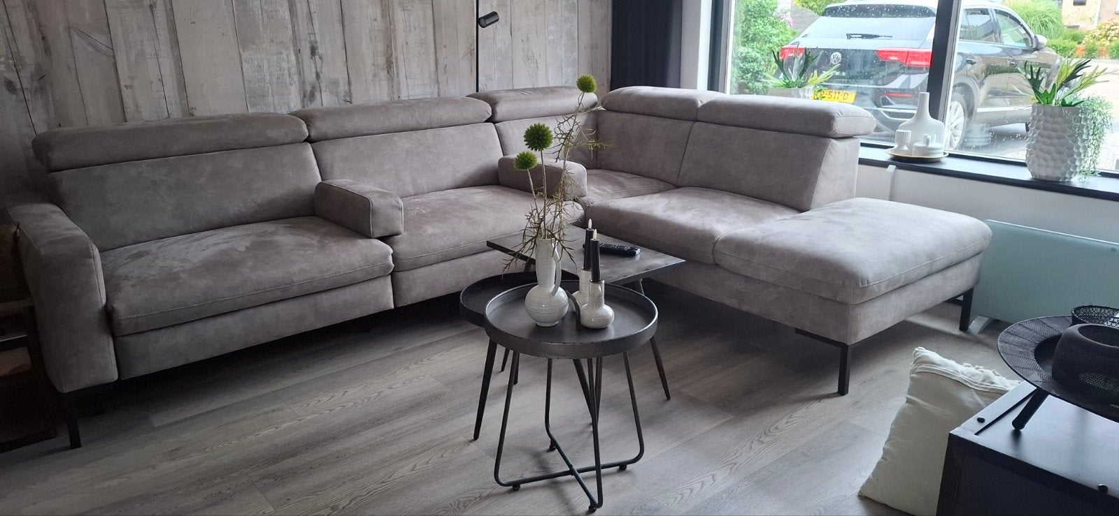 Moderne stijlvolle hoekbank ! half jaar oud, Huis en Inrichting, Ophalen of Verzenden, Zo goed als nieuw, Leer