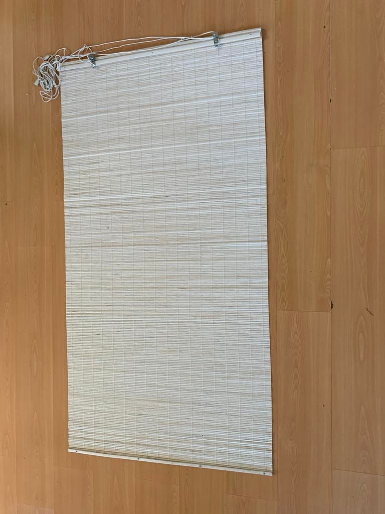 Wit bamboe rolgordijn - 90x180 cm, Wit, Zo goed als nieuw, 150 tot 200 cm, 50 tot 100 cm