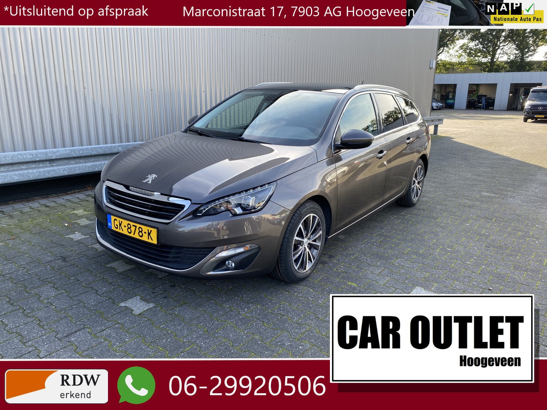 Peugeot 308 SW 1.2 PureTech Blue Lease Premium Clima, CC, PD, Stof, Gebruikt, Euro 6, 1165 kg