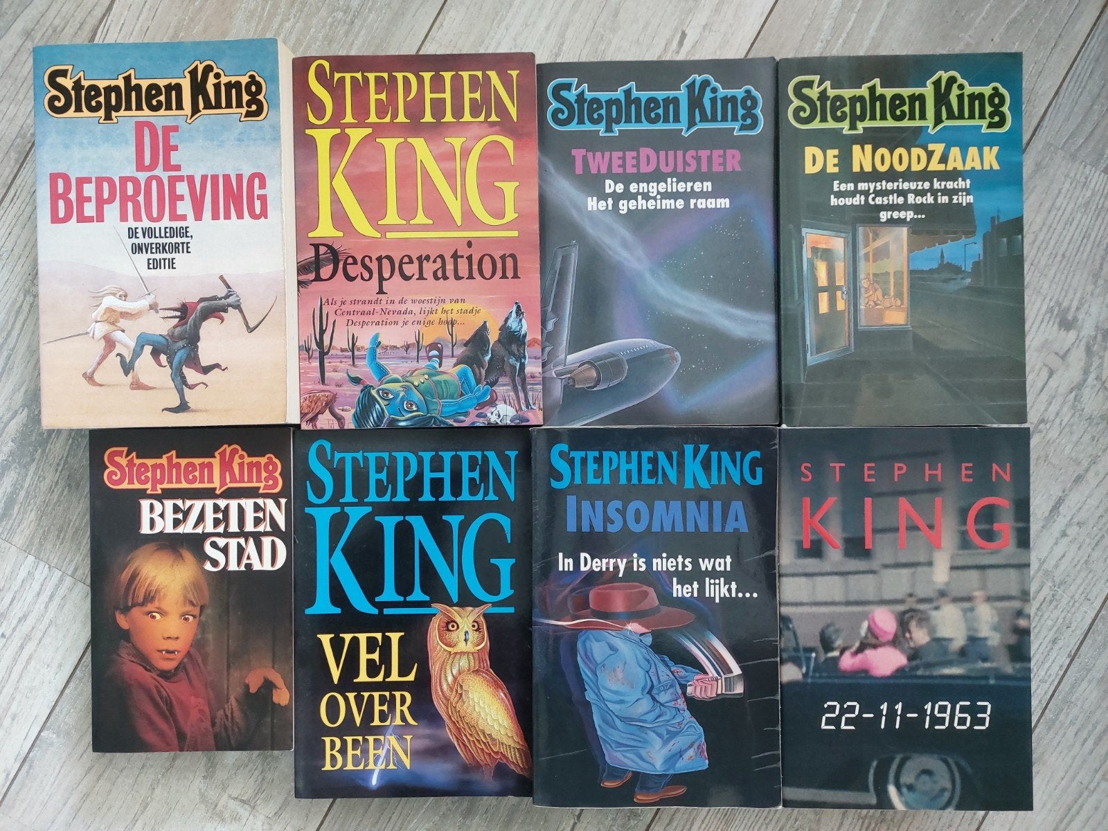 8x Stephen King (Beproeving, Noodzaak, Insomnia, 22-12-1963), Ophalen of Verzenden, Zo goed als nieuw, Stephen King