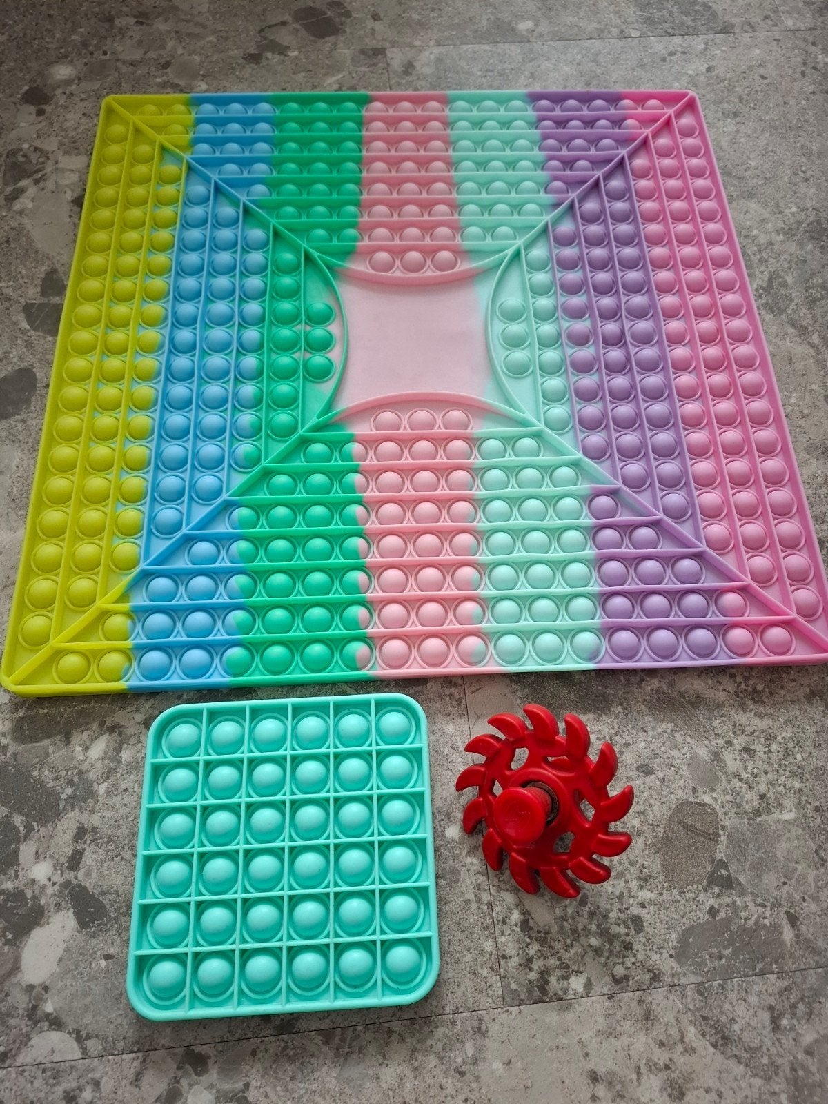 Grote Pop It Fidget Speelgoed Set met Fidget Spinner, Ophalen of Verzenden, Zo goed als nieuw, Jongen of Meisje