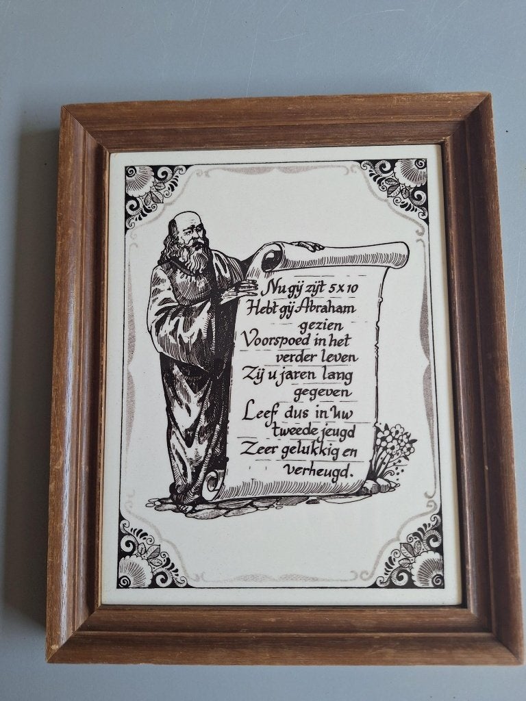 Tegeltableau Abraham 50 jaar, Ophalen of Verzenden, Gebruikt, Overige typen, Abraham of Sarah