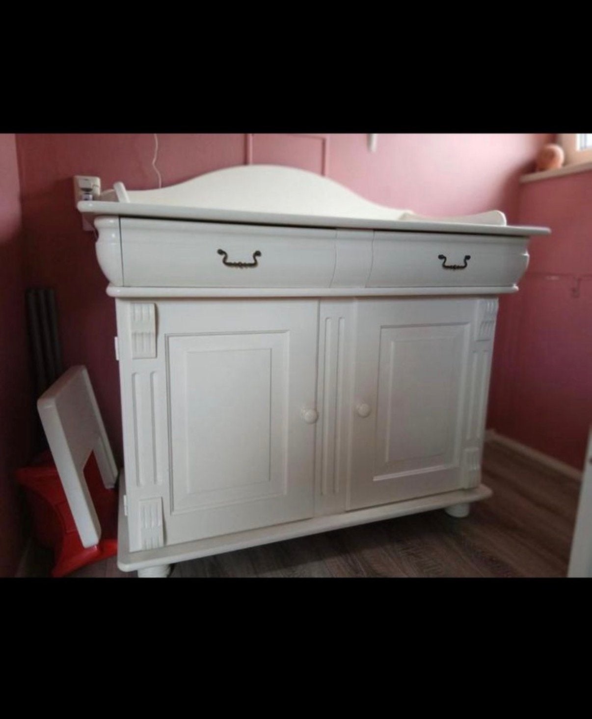Witte commode met opstaande rand, Ophalen, Gebruikt, 50 tot 70 cm, 100 cm of meer