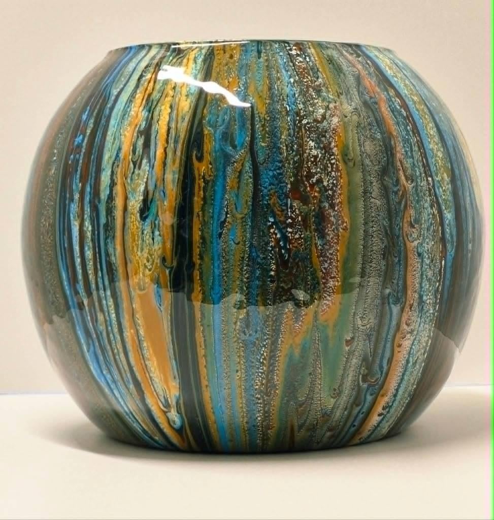 MOEDERDAG(TIP) vaas gegoten uniek bolvaas epoxy kunst art, Overige kleuren, Nieuw, Ophalen of Verzenden, Glas
