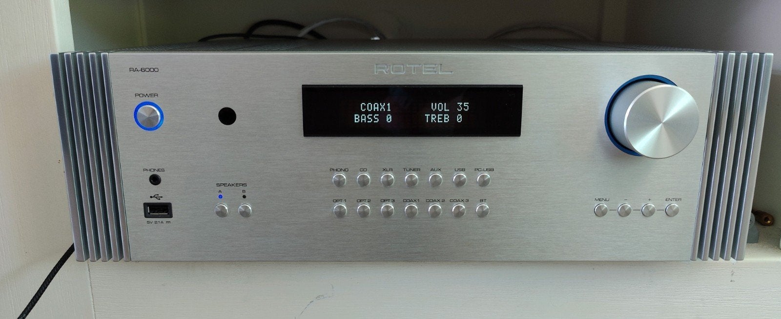 Rotel RA-6000S Geïntegreerde Versterker, Ophalen, Zo goed als nieuw, 120 watt of meer, Overige merken
