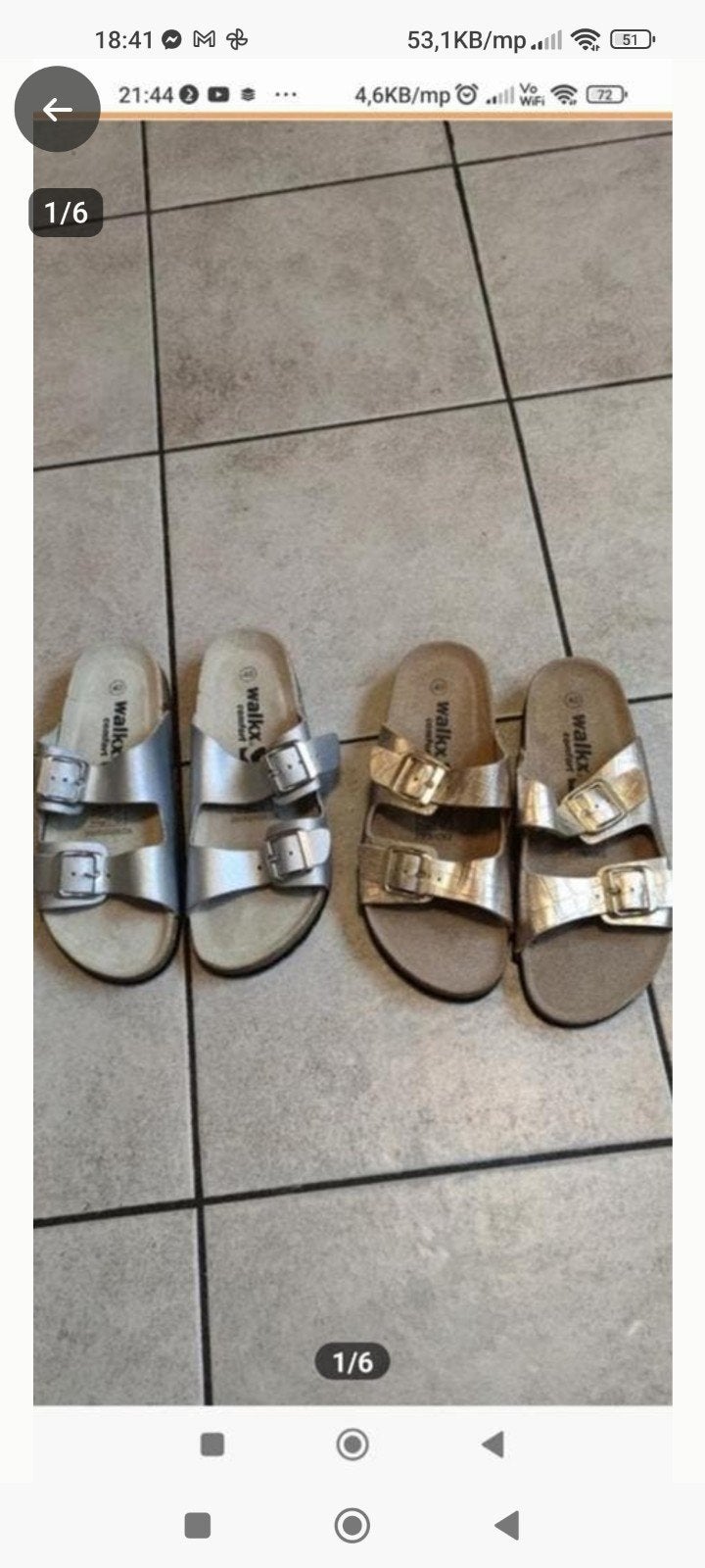 2x WALKX nieuwe staat slippers maat 40, Ophalen of Verzenden, Zo goed als nieuw