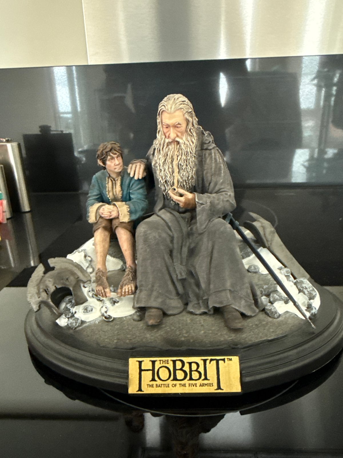The Hobbit: Gandalf en Bilbo beeldje Weta, Verzamelen, Ophalen, Zo goed als nieuw, Fantasy