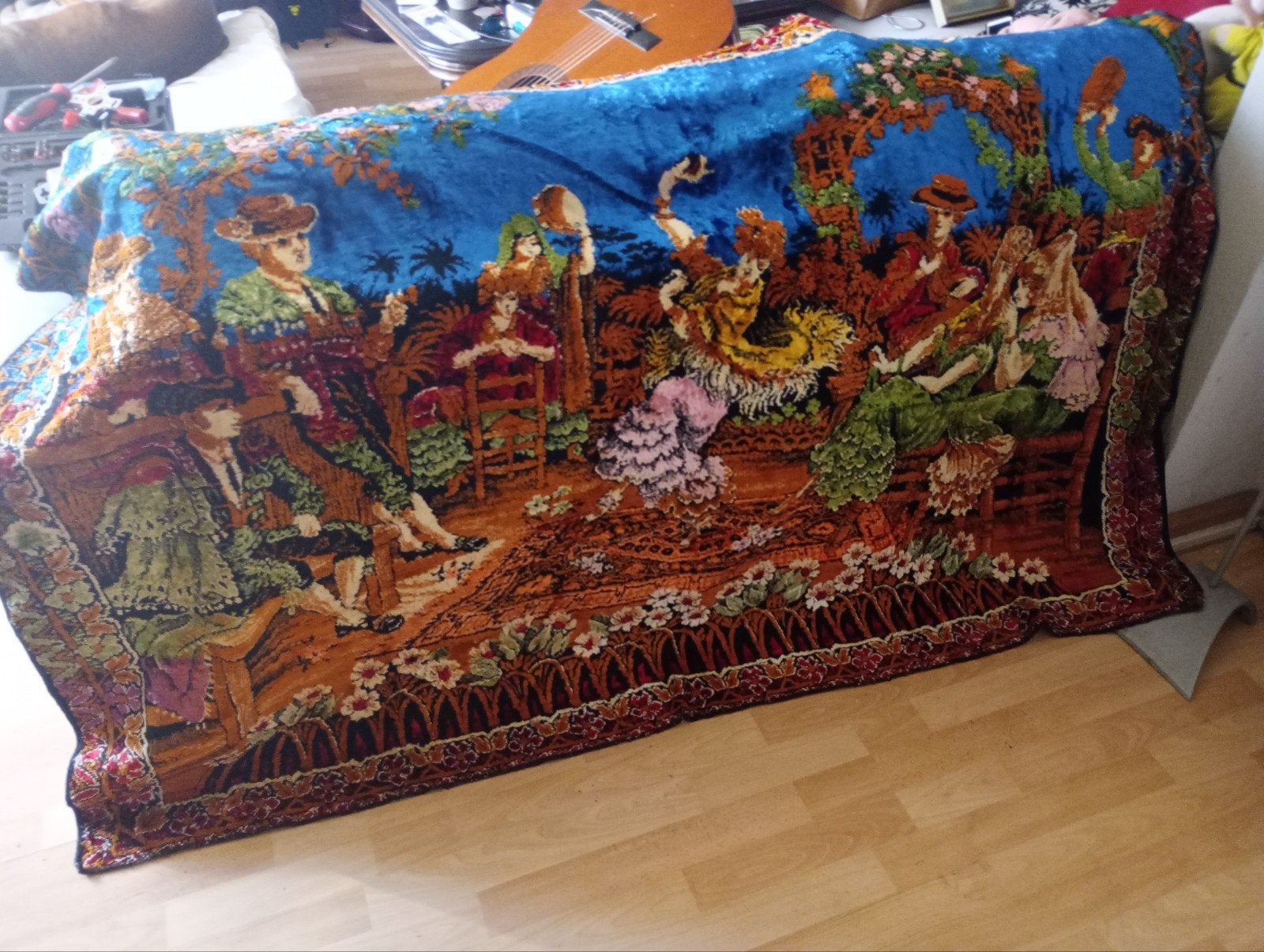 Vintage Gobelin wandtapijt met Spaanse dansers, Ophalen of Verzenden