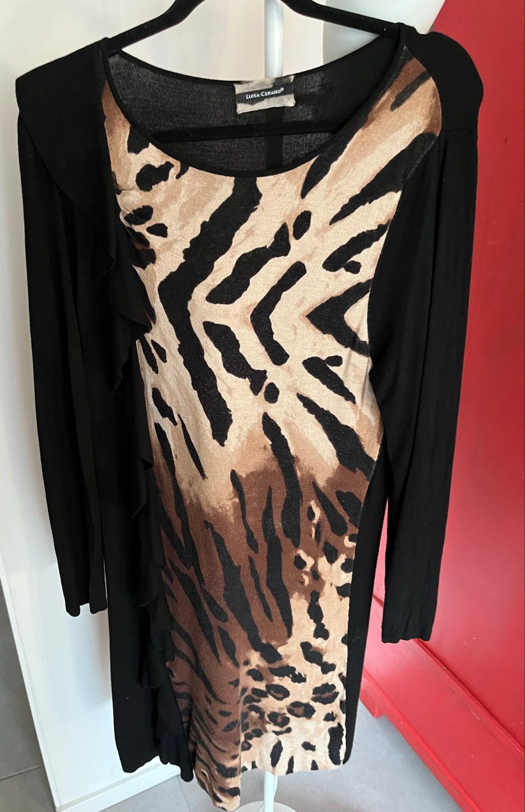 Luisa Cerano jurk maat 40/42, Kleding | Dames, Jurken, Zwart, Maat 42/44 (L), Ophalen of Verzenden, Knielengte