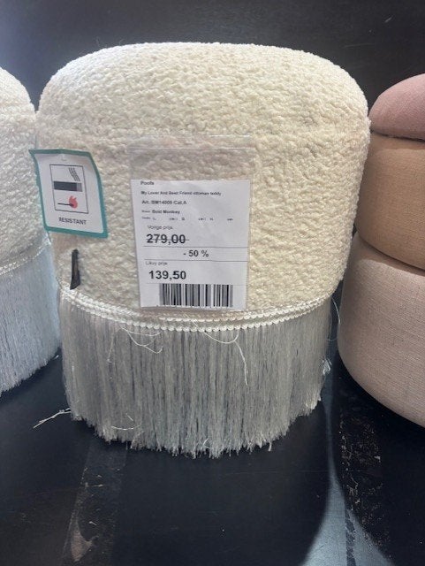 Poef 2 x, Minder dan 50 cm, Rond, Minder dan 50 cm, Ophalen of Verzenden